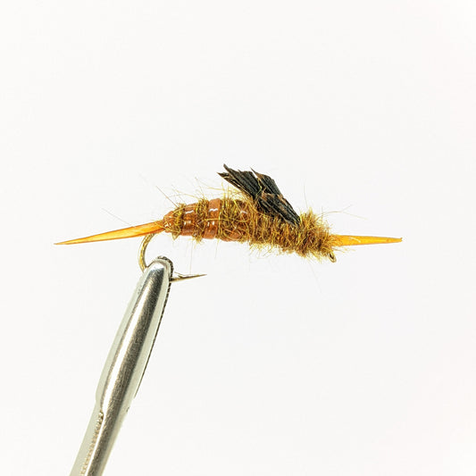 Golden Stone Nymph Fly fishing fly. Dry, subsurface and nymph flies for anglers and fisherman. All the flies you need for sale online. Flies to buy online. Online fly fishing supplies. Catch fish with flies from Frontier Flies.