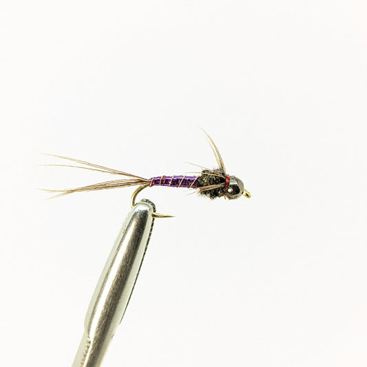 Lightning Bug Bead Head Purple Fly fishing fly. Dry, subsurface and nymph flies for anglers and fisherman. All the flies you need for sale online. Flies to buy online. Online fly fishing supplies. Catch fish with flies from Frontier Flies.