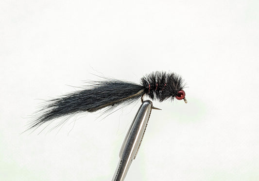 Micro Leech Bead Head Black Fly fishing fly. Dry, subsurface and nymph flies for anglers and fisherman. All the flies you need for sale online. Flies to buy online. Online fly fishing supplies. Catch fish with flies from Frontier Flies.