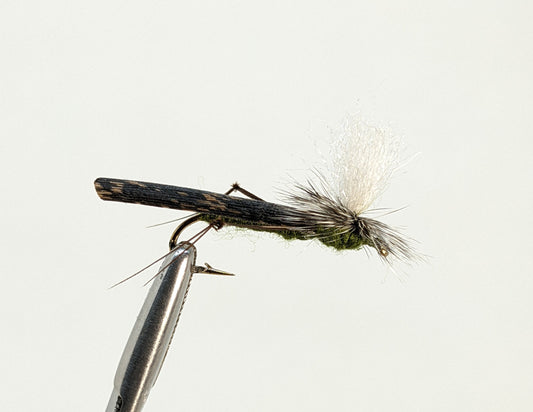 Parachute Hopper Olive Fly fishing fly. Dry, subsurface and nymph flies for anglers and fisherman. All the flies you need for sale online. Flies to buy online. Online fly fishing supplies. Catch fish with flies from Frontier Flies.