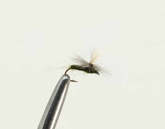 Blue Winged Olive Parachute  Fly fishing fly. Dry, subsurface and nymph flies for anglers and fisherman. All the flies you need for sale online. Flies to buy online. Online fly fishing supplies. Catch fish with flies from Frontier Flies.